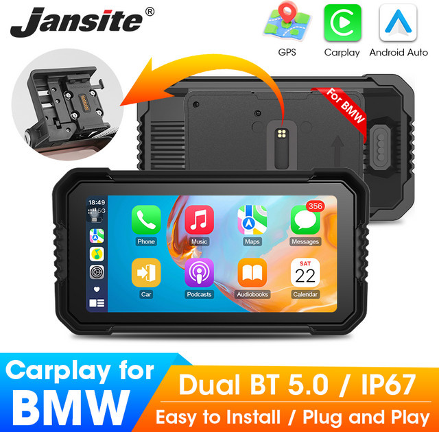 Jansite 6,25 Zoll Motorrad CarPlay und Android Auto Digitales Dashboard für BMW R1200GS R1250GS R1300GS in Schwarz mit Bluetooth - Bild 1