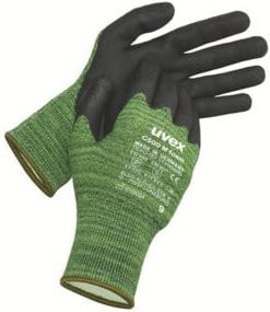 uvex bamboo Twinflex Schnittschutzhandschuhe in Grün, Größe 7 mit High Performance Elastomer (HPE) und SoftGrip-Foam-Beschichtung - Bild 1