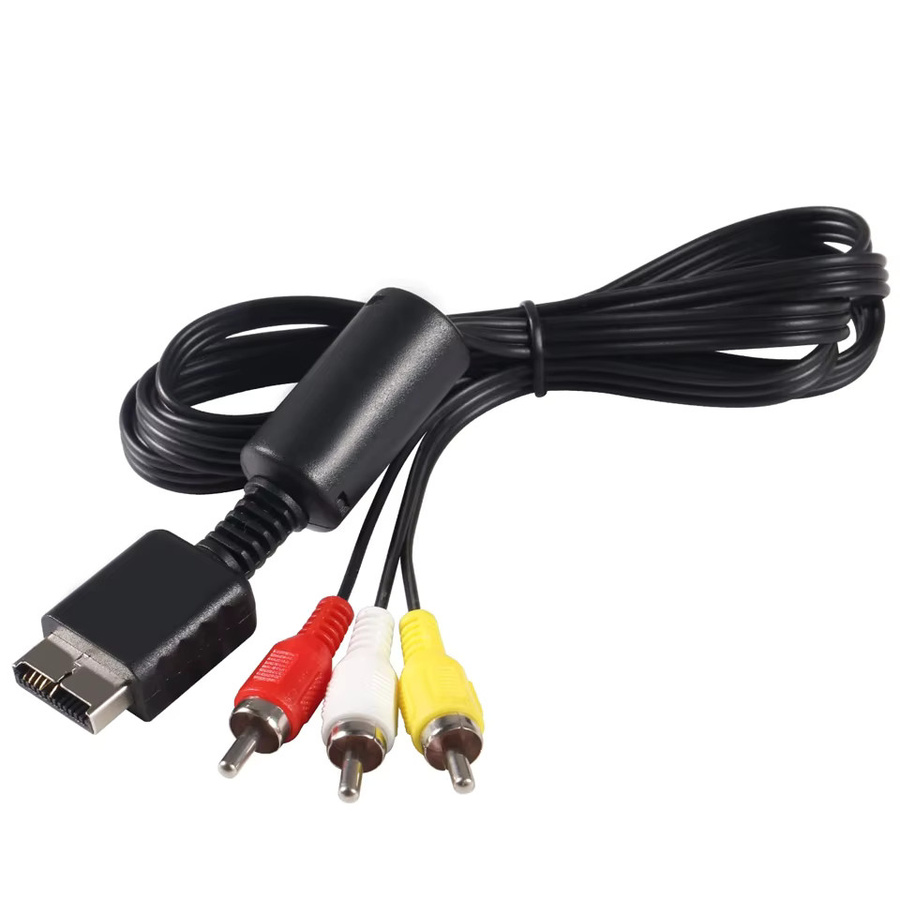 TECTINTER AV-Audiokabel Game Composite mit 3 RCA Steckern aus Kupfer, 1,8 m, Schwarz/Mehrfarbig, für Sony PlayStation PS1, PS2 und PS3 Konsolen - Bild 3