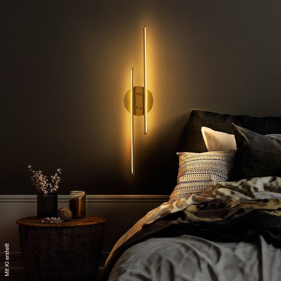 Opviq Wandleuchte aus Metall in Gold, moderne LED Up-Down Wandlampe, B/H/T: 17 x 86 x 5 cm - Bild 2
