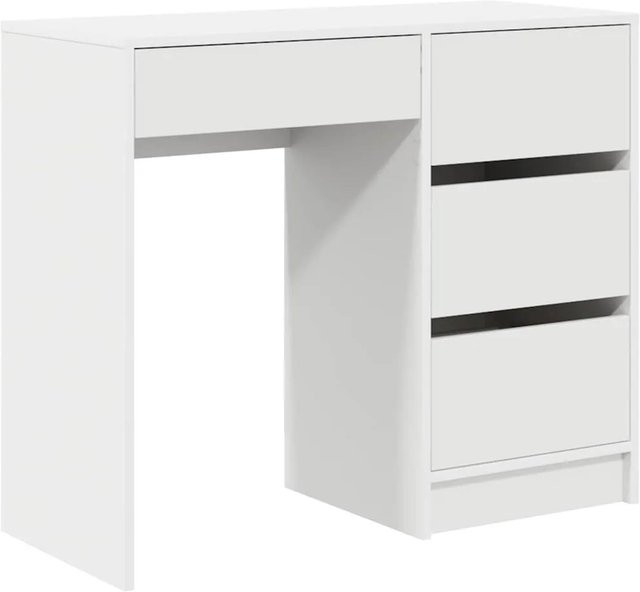 vidaXL Schreibtisch mit Regal in Weiß für dein Home Office, B/T/H: 90 x 37,5 x 75 cm - Bild 1