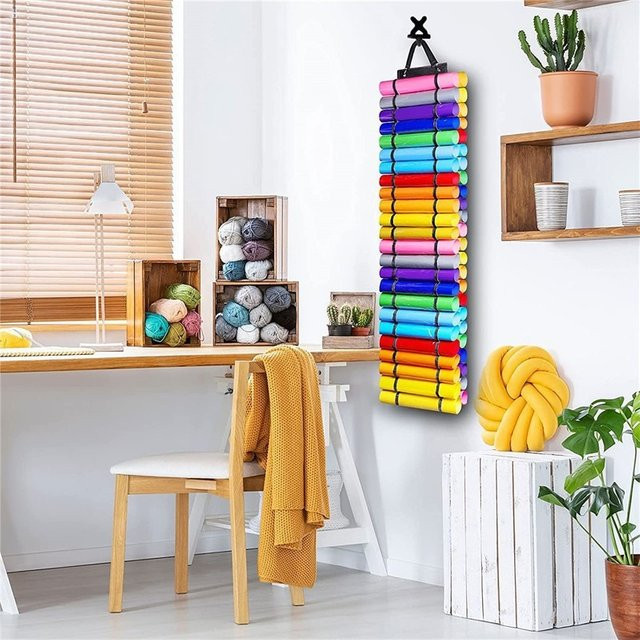 Vinylrollen-Organizer-Hängetasche aus Kunststoff für Wärmeübertragungsfolie, Schriftfolie, PVC-Folie und Rollenpapier in Lila und Multicolour - Bild 1