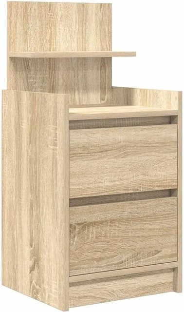 vidaXL Nachttisch mit 2 Schubladen in Sonoma-Eiche, Farbe: Braun, B/T/H: 38 x 34 x 80 cm - Bild 1