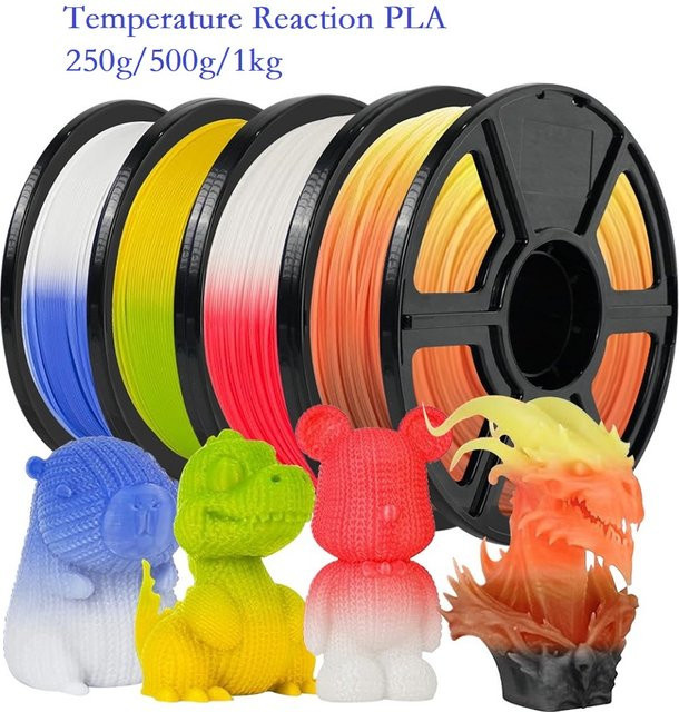 3D Maliang Temperatur-Farbwechsel PLA Filament 1,75 mm für FDM 3D-Drucker, Blau Schwarz Rot Multicolour - Bild 1