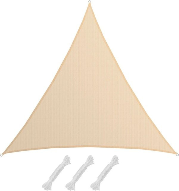AMANKA HDPE Sonnensegel Dreieck Beige B/T/H: 7 x 7 x 7 m - Bild 1