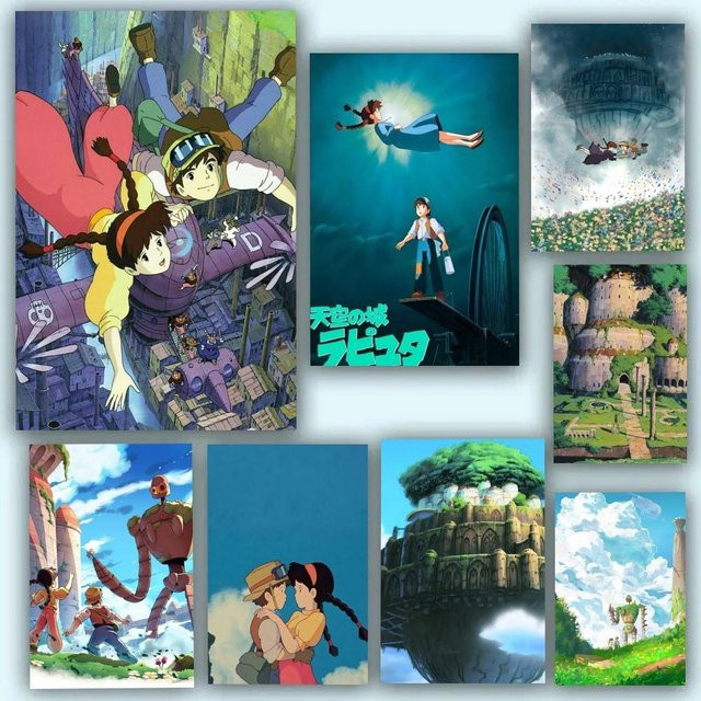 L-Laputa C-Castle Sky Poster, selbstklebend und wasserfest, mehrfarbig, rechteckig - Bild 1