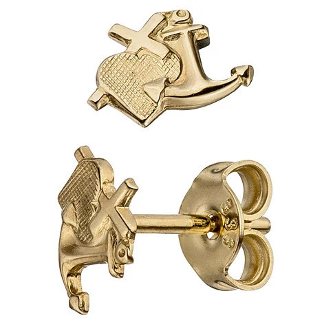 Colfem Ohrstecker 333 Gelbgold, matt, Unisex - Bild 1