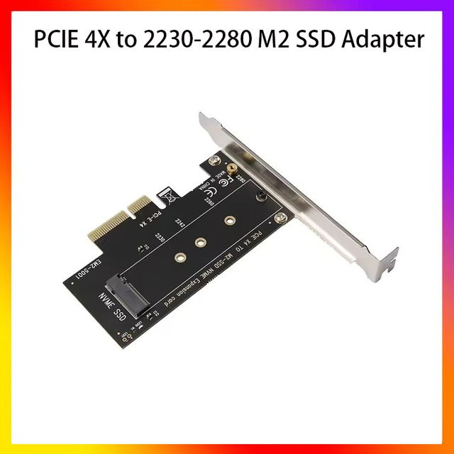 T.F.SKYWINDINTL PCIe zu M.2 NVMe SSD Adapter Karte in Schwarz für M-Key SSDs 2230-2280 - Bild 1