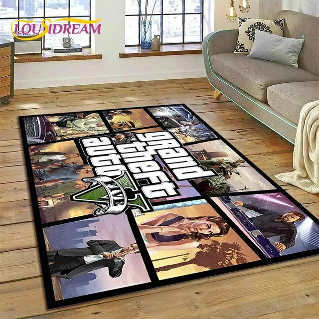 BestDream002 3D GTA Grand Theft Auto Gamer Teppich, Mehrfarbig, B/T: 120 x 80 cm - Bild 1