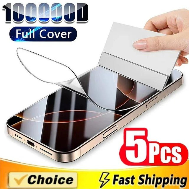 5 Stück Hydrogelfolie Displayschutzfolie für Apple iPhone 11 12 13 14 15 16 17 Pro Max Mini Plus XS in Transparent - Bild 1