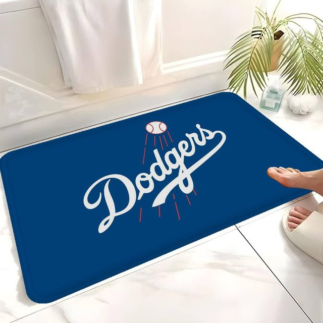 Potdemiel Los Angeles Dodgers Fußmatte, blau, rutschfest und waschbar, B/T: 60 x 40 cm - Bild 1