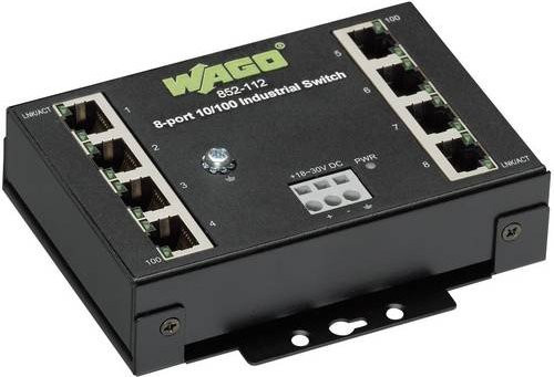 WAGO Industrie Eco Switch 852-112 8-Port Ethernet LAN Switch Schwarz 100 Mbit/s - Bild 1
