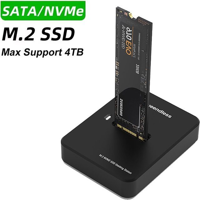 Externes M.2 NVMe und SATA SSD-Gehäuse mit 10G Übertragungsgeschwindigkeit in Schwarz - Bild 1