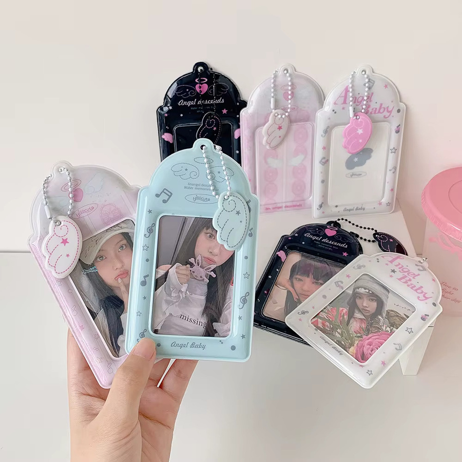 INS Mode Koreanischer Kartenhalter mit Engel-Flügeln für 3 Zoll Idol Fotos in Blau - Bild 2