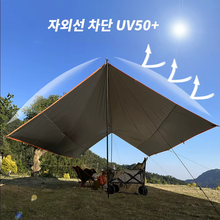 Top Lander Wasserdichte Campingplane aus Oxford als Outdoor-Überdachung und Sonnenschutz für mehrere Personen - Bild 4