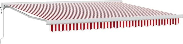 vidaXL Einziehbare Markise aus Polyester und Metall in Rot-Weiß B/H: 400 x 300 cm - Bild 1