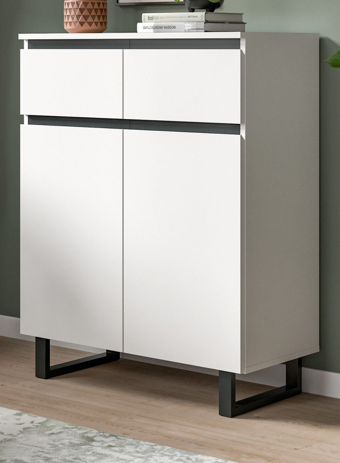 Kommode Gelia von Inn.Furn in Weiß und Schwarz mit Soft-Close-Schubladen, B/H: 80 x 99 cm - Bild 1