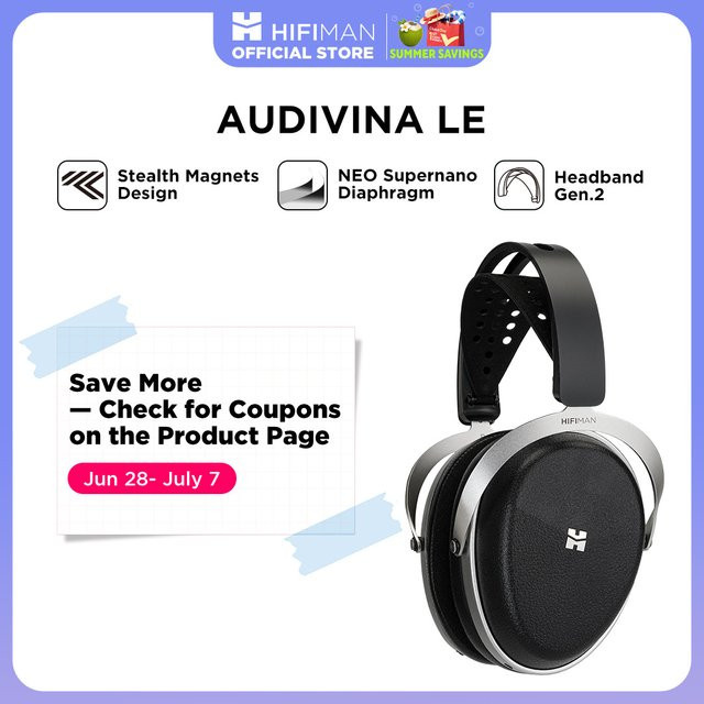 HIFIMAN AUDIVINA LE Stealth Magnet Over-Ear Planar-Magnet HiFi-Kopfhörer in Schwarz mit 3,5 mm Klinkenanschluss - Bild 1