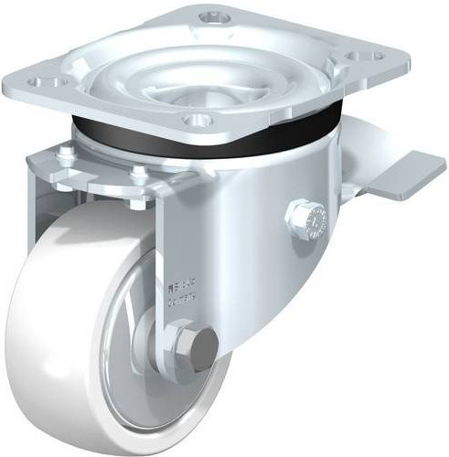Blickle Lenkrolle LK-SPO 75K-ST-FA mit Feststeller in Silber, Rad-Durchmesser: 75 mm, Tragfähigkeit: 300 kg - Bild 1