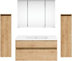 Get2You Badmöbel-Set twenty one, 5-teilig, modern, braun/weiß, Waschbecken BxHxT: 92 x 1,5 x 51 cm - Bild 1
