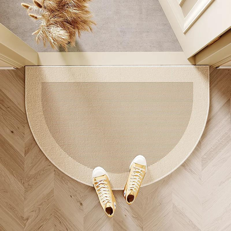 Lodestar Halbkreis Teppich mit Linienmuster, rutschfester Türvorleger aus Polyester, B/B: 40 x 60 cm - Bild 1