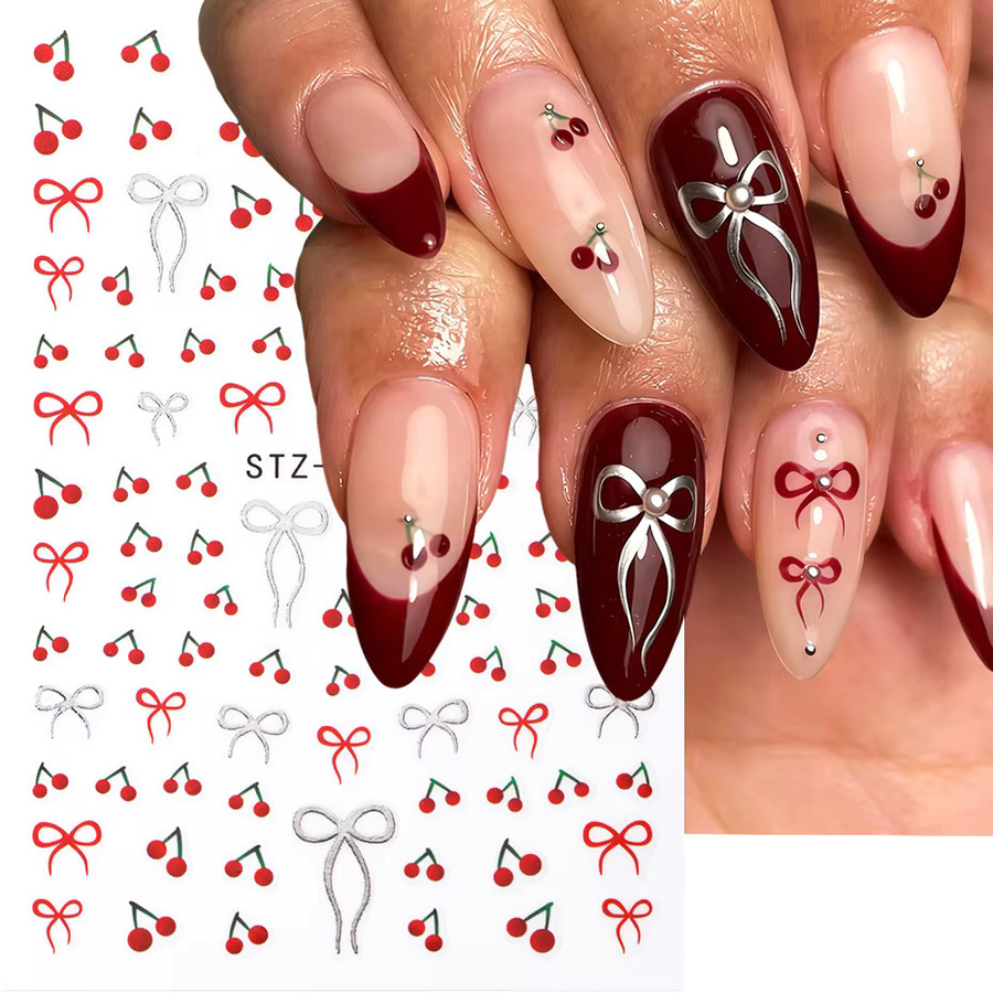 Full Beauty Kirschblüten-Nagelkunst-Aufkleber, 2 Stück, Glänzend - Bild 2