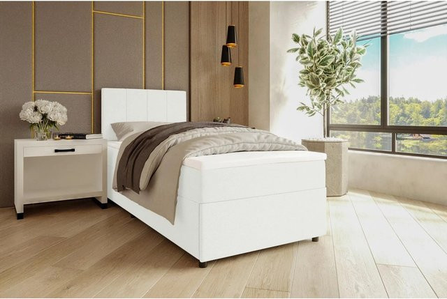 Mömax Boxbett Odin in Creme mit Polsterrahmen und Schubladen, Breite: 90 cm, Tiefe: 200 cm - Bild 1