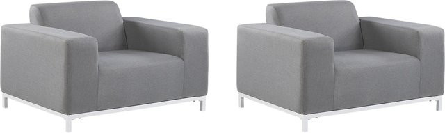 Beliani Sessel modern in Grau und Weiss B/T/H: 84 x 105 x 68 cm - Bild 1