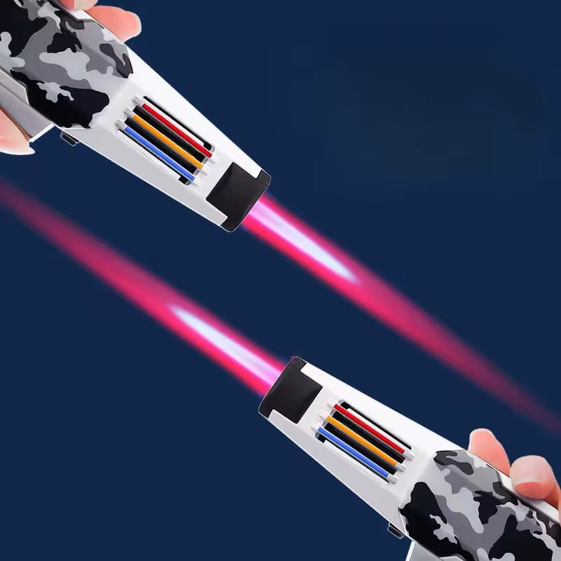 Jobon Jet-Flamme Gasfeuerzeug mit Turbinen-Funktion für Outdoor-Grill und Zigarren in Schwarz und Multicolour - Bild 2