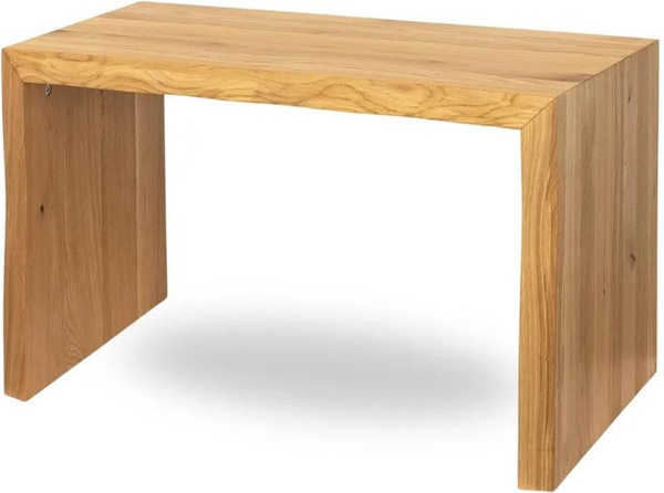 DELUKE Holzbank EGON aus Eiche Massiv mit Baumkante, Farbe Eiche Braun, B/T/H: 80 x 40 x 45 cm