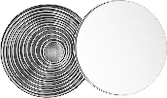 Igeteck 12er Set Runde Ausstechformen aus Edelstahl in Silber für Teig und Ton - Bild 1