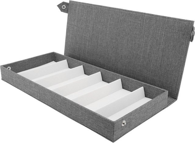 Neoglint Brillenbox, 6 Fächer, Leinen, grau - Bild 1
