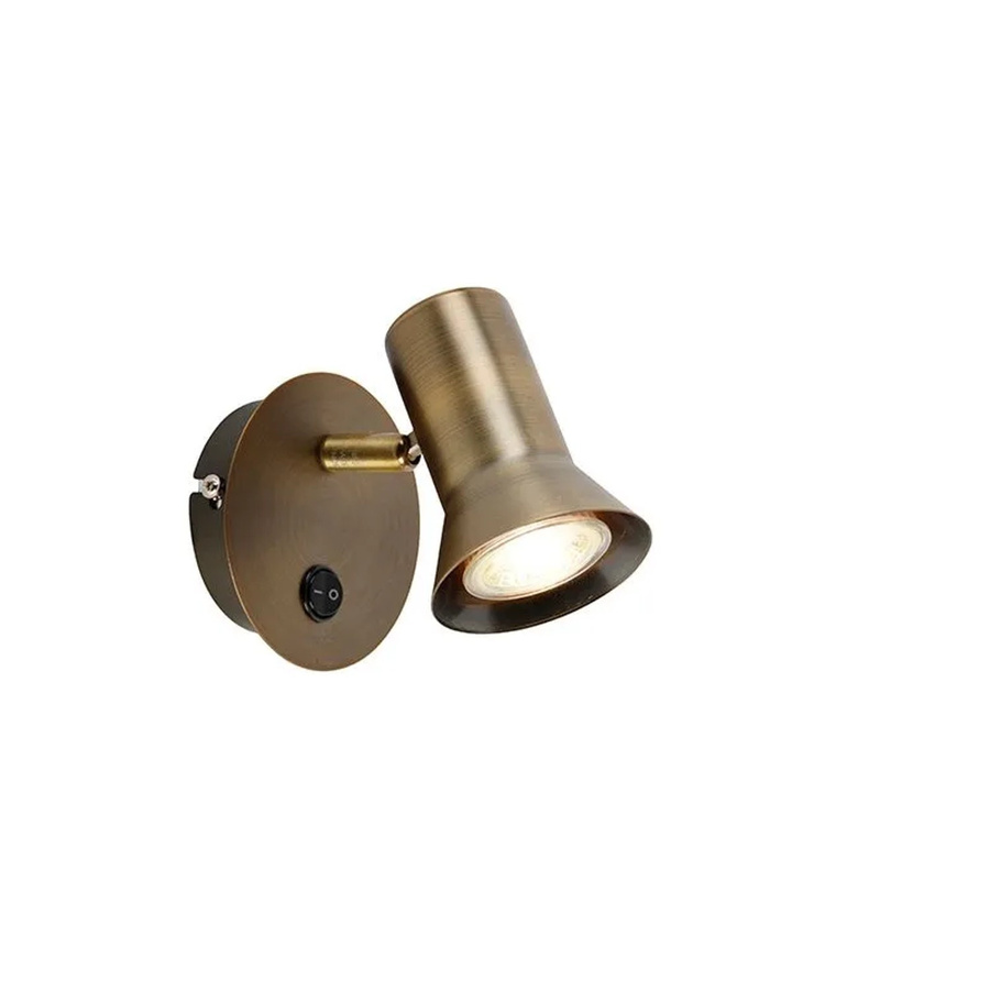 QAZQA Wandstrahler Karin 1 in Bronze, schwenkbar und neigbar mit Schalter, modern aus Metall für GU10 Leuchtmittel - Bild 2