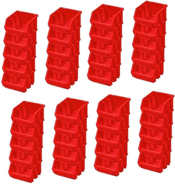 PROREGAL SuperSparSet 40 Sichtlagerboxen aus Polypropylen in Rot, H x B x T: 7,5 x 11,6 x 11,2 cm - Bild 1