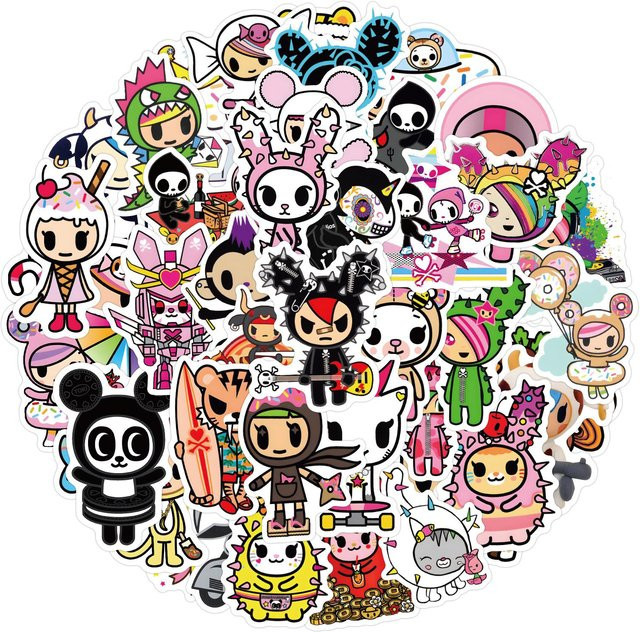 50 Tokidoki Dimension Fantasy Serie Aufkleber Set in Multicolour zum Dekorieren von Notizbüchern und Koffern - Bild 1