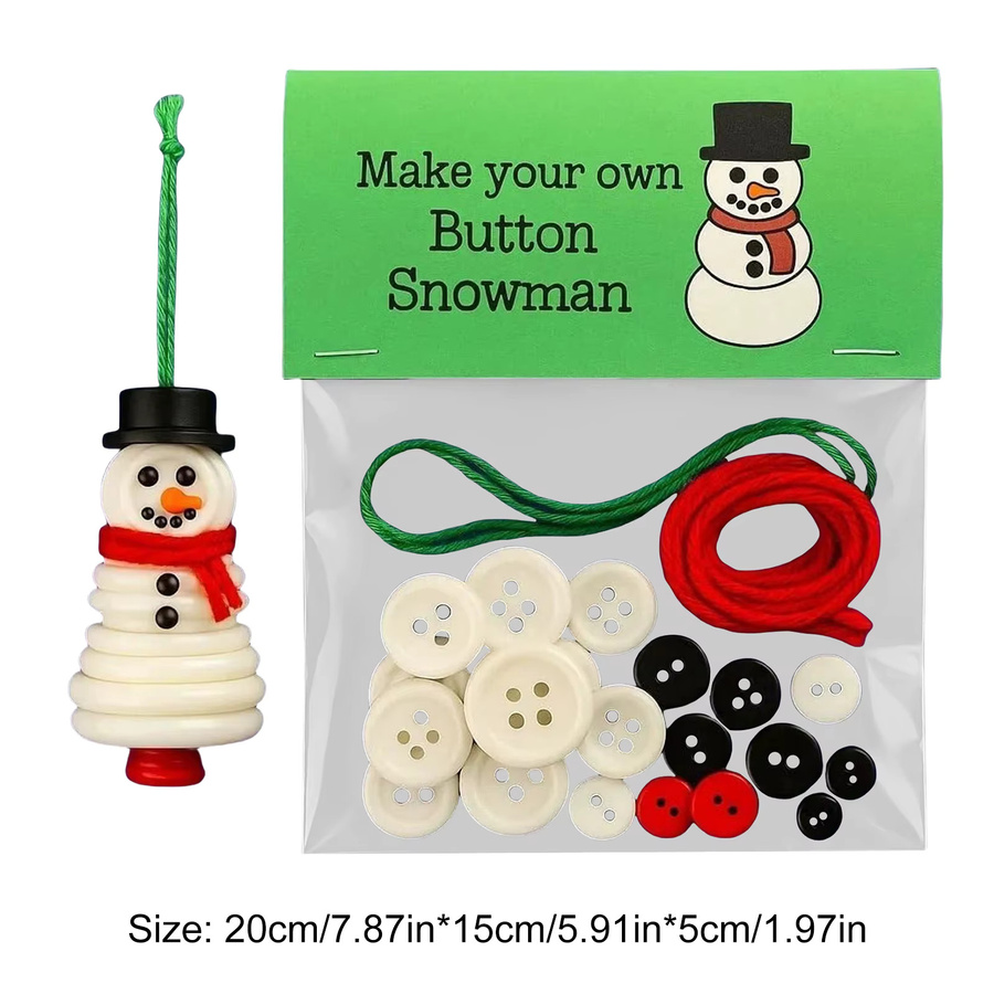 VAKIND DIY Schneemann Bastelset für Weihnachten mit bunten Knöpfen als hängende Weihnachtsbaum-Dekoration - Bild 4