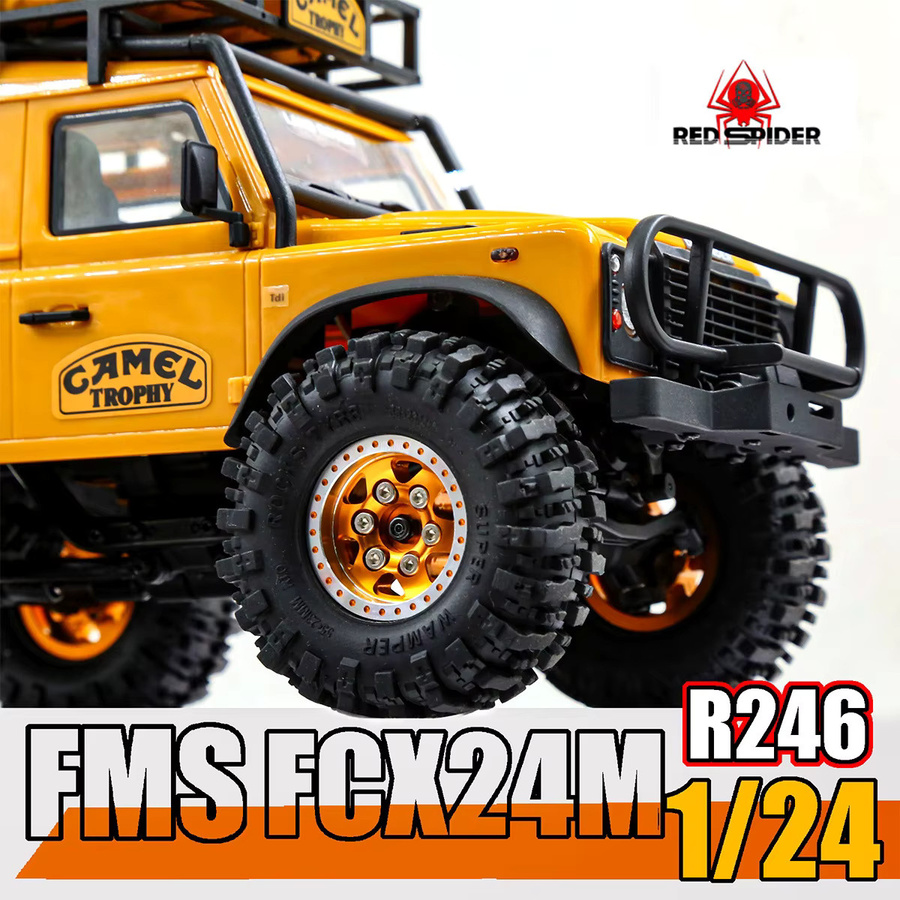FMS Lkw Crawler Reifen, 4-teiliges Set, Metall, 1:24, Gelb - Bild 4
