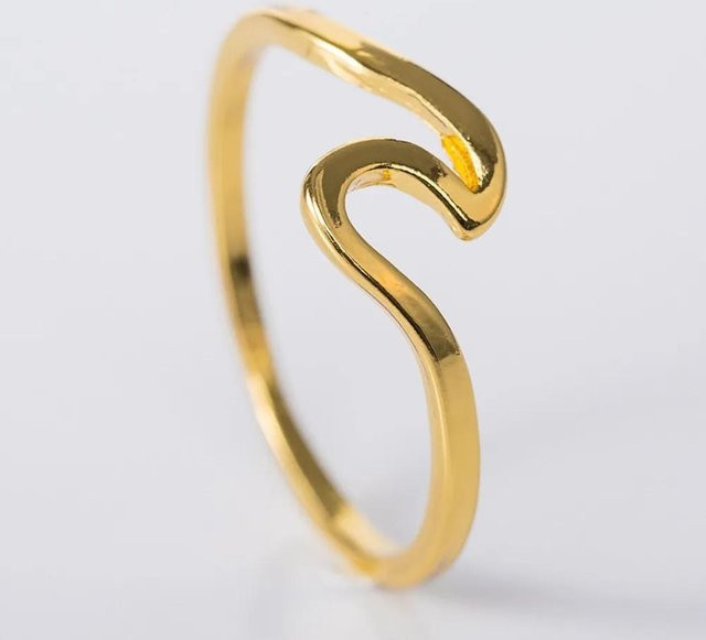 Lucky Star Jewelry Wellenringe, 14K vergoldet Edelstahl, Zirkonia, Damen - Bild 1