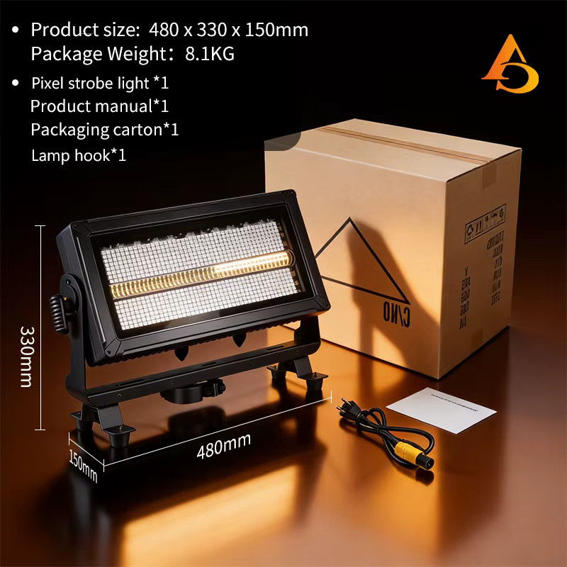 Wasserdichtes LED Stroboskoplicht 400W mit DMX-Steuerung, Superheller Outdoor-Wallwasher für Bühnenbeleuchtung, Konzerte und DJ-Einsätze, Schwarz - Bild 3