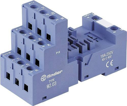 Finder 92.03 Relaissockel Blau Passend für Serie 62, 62.31, 62.32, 62.33 mit Schraubanschluss L: 91.3 cm, B: 40 cm, H: 60.9 cm - Bild 1