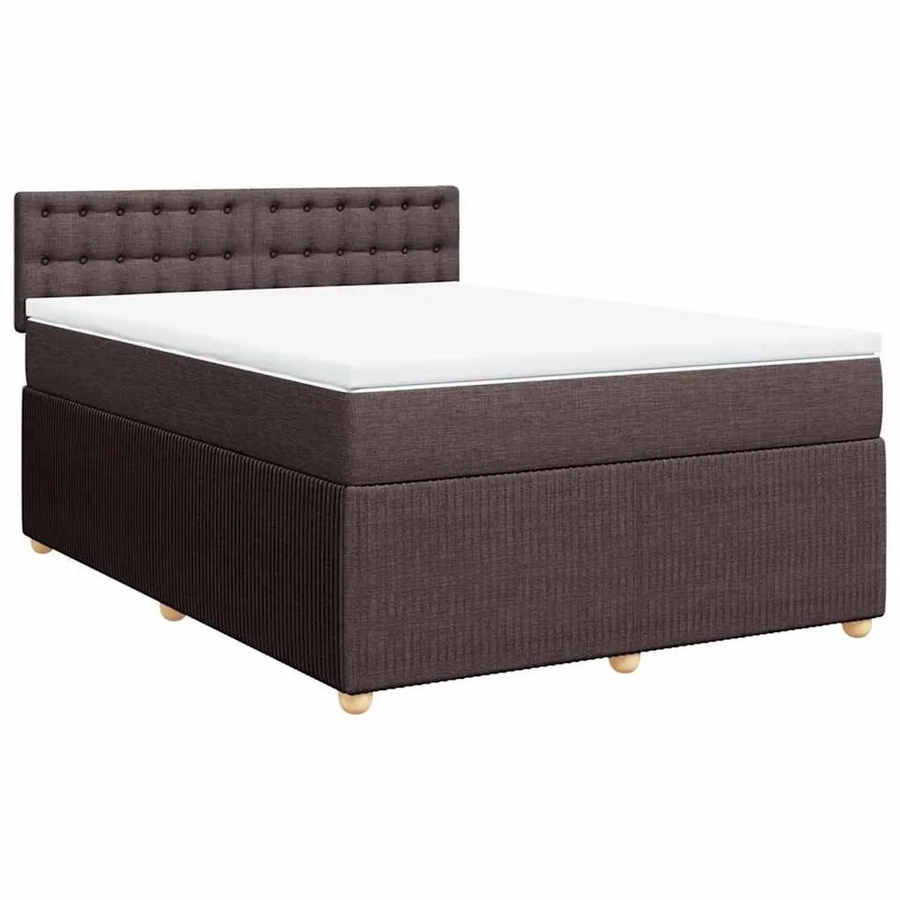 vidaXL Boxspringbett mit Matratze Hybrid-Design in Dunkelbraun, B/T/H: 140 x 190 x 100,5 cm - Bild 2