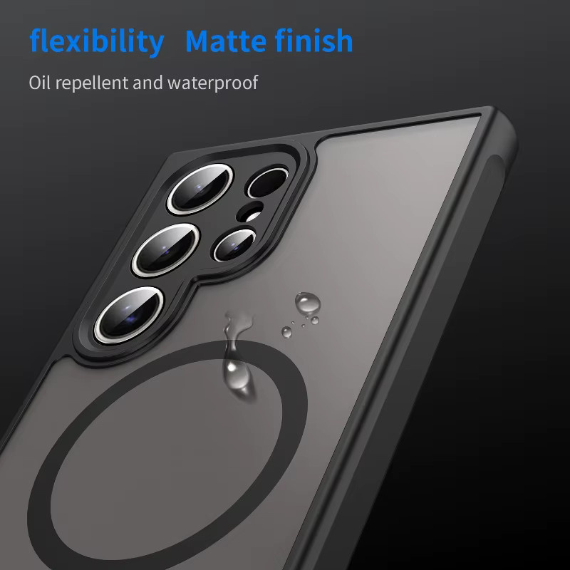 Matte Magnetische MagSafe Handyhülle für Samsung Galaxy S27 S26 S25 S24 S23 S22 S21 Plus Ultra FE Edge A57 A37 in Schwarz - Bild 3