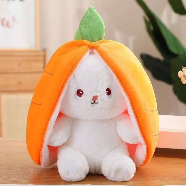 Erdbeer-Karotten-Kaninchen-Plüschtier, Puppe, 25cm, ab 3 Jahren - Bild 1