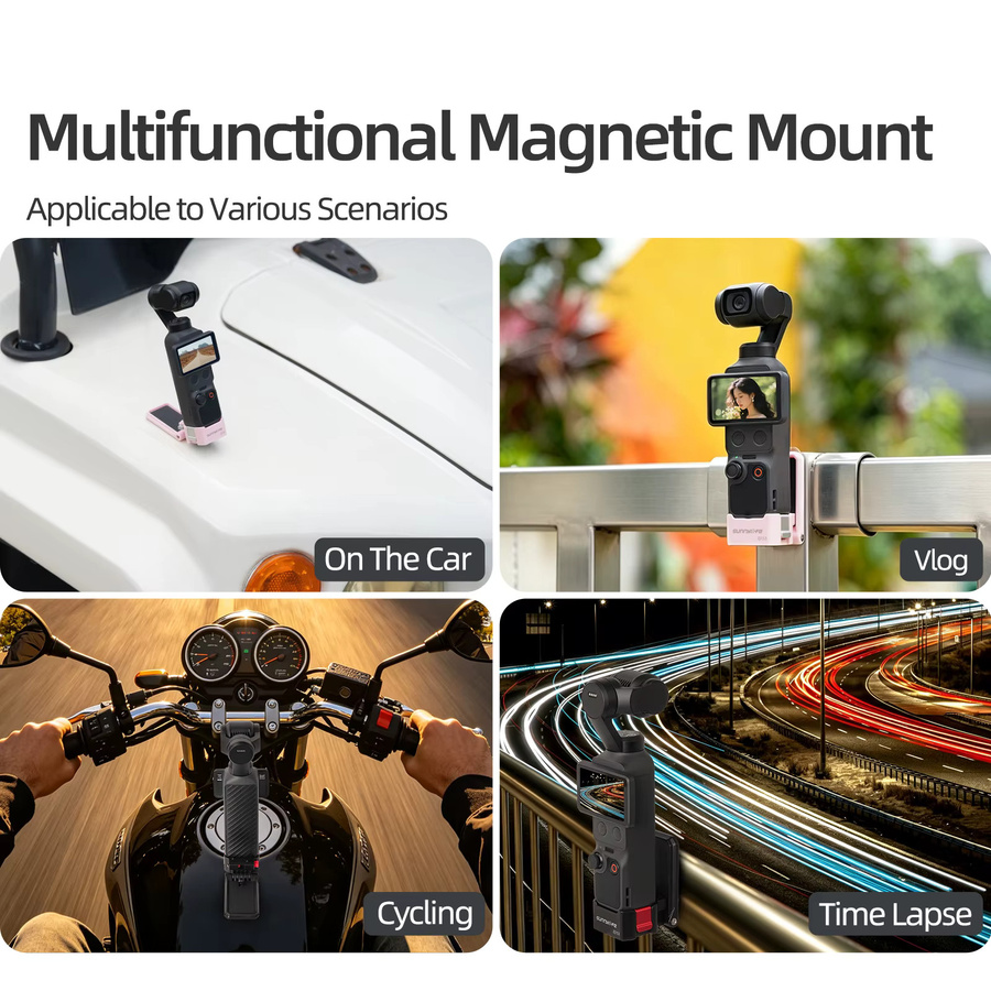 Ykoree Schnellverschluss-Magnethalterung für DJI Osmo Pocket 3 und 4, verstellbarer Magnetständer und Gimbal-Zubehör in Schwarz - Bild 5
