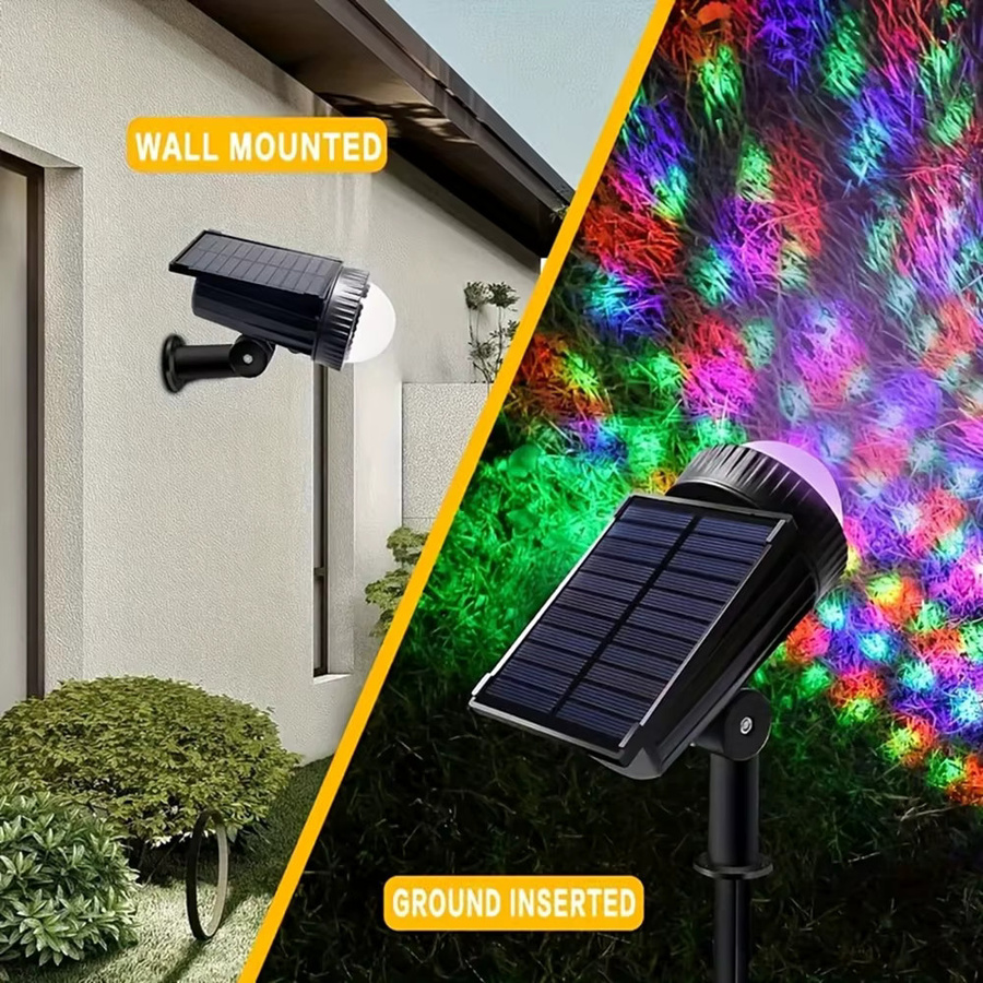 UMEXUS RGB LED Solarstrahler für den Außenbereich, IP65 wasserdichte Solar-Landschaftsbeleuchtung in Schwarz für Garten und Hof - Bild 3