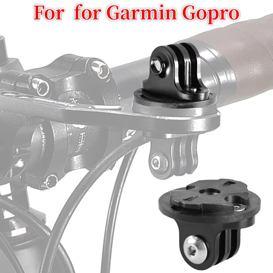 APWIKOGER Fahrrad Kamera Halterung aus Aluminium Legierung in Schwarz mit Garmin Edge Interface Adapter - Bild 2