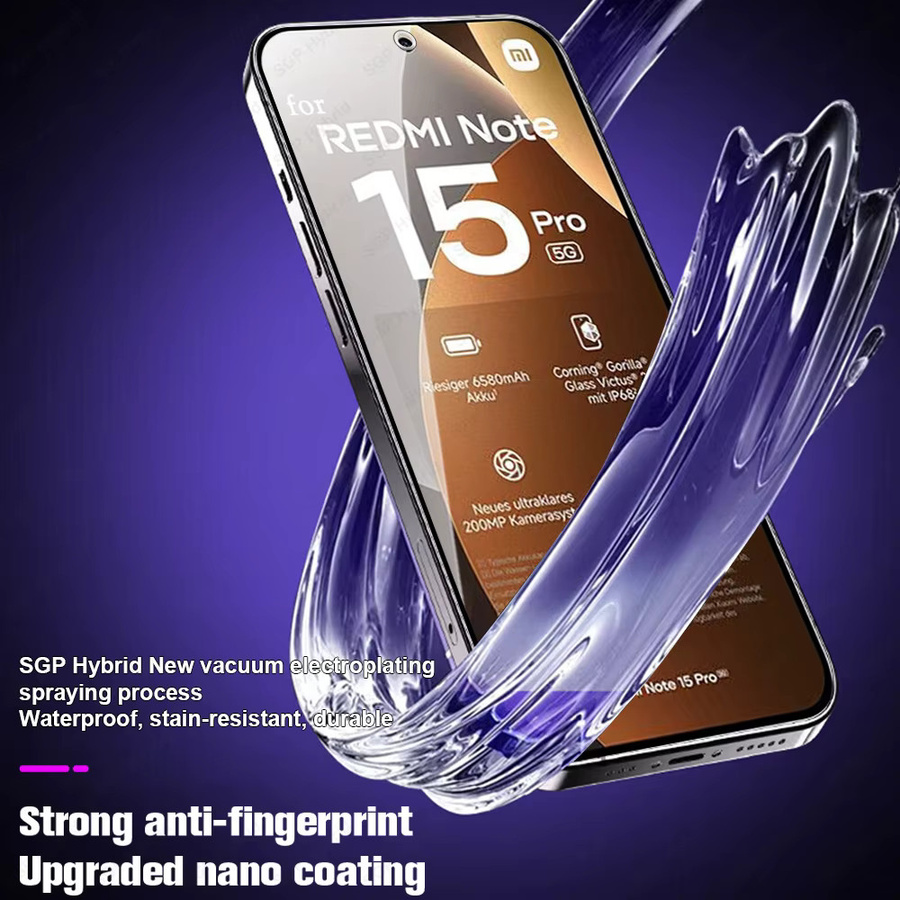 2er-Pack Xiaomi Redmi Note 15 Pro 5G Displayschutz aus gehärtetem Glas, transparent - Bild 2