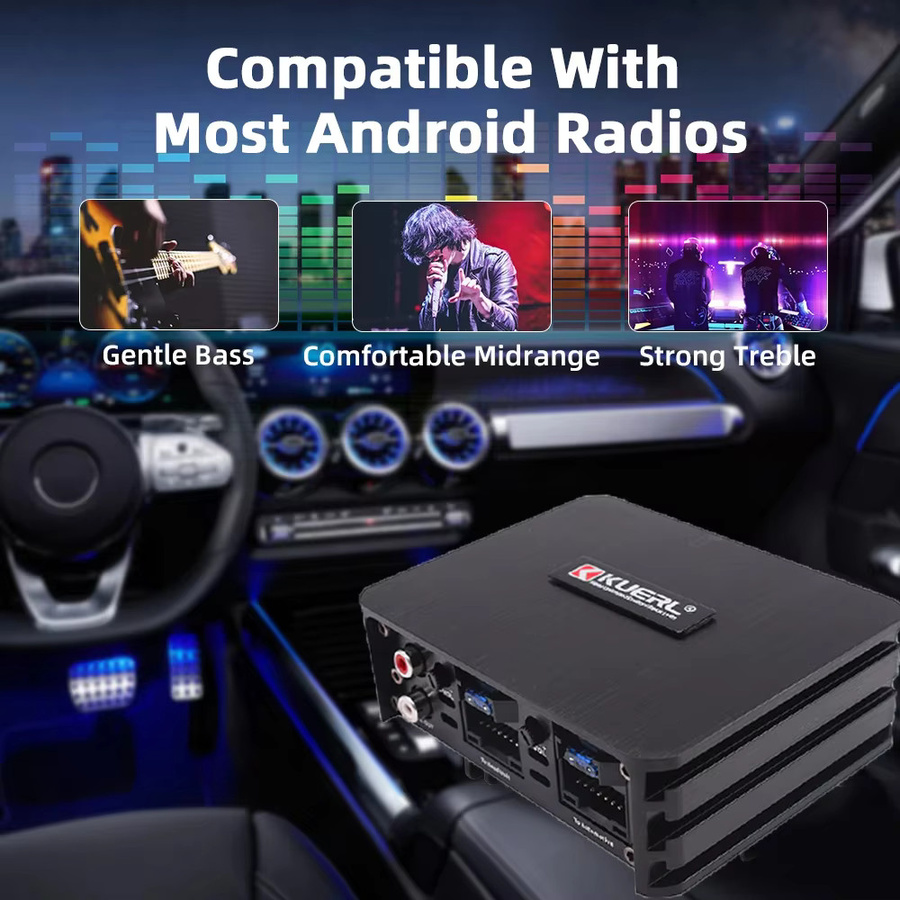 KUERL Stereo Audio Verstärker mit DSP und 4x60W Leistung in Schwarz für Android-Großbildschirme - Bild 2
