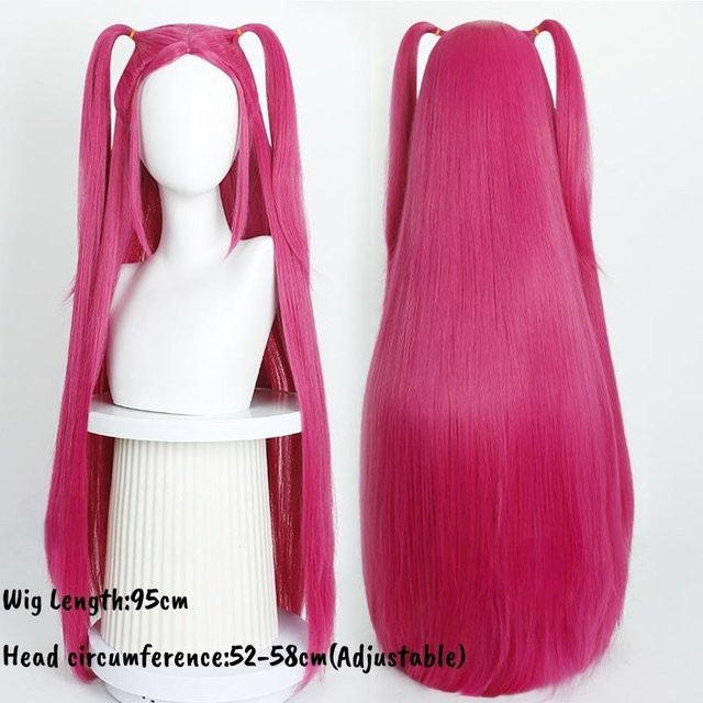 Anime Cosplay Perücke, langes Haar, lila schwarz rot, hitzebeständig, synthetisch - Bild 1