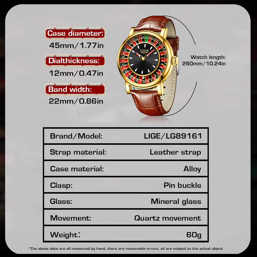 LIGE Armbanduhr Leder, Quarz, Analoguhr, Herren, Schwarz, Silber - Bild 4